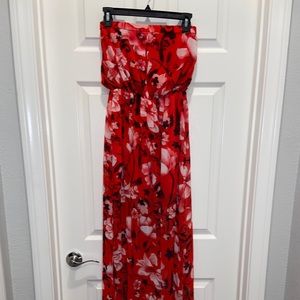 by egreis tube top floral sheer dress